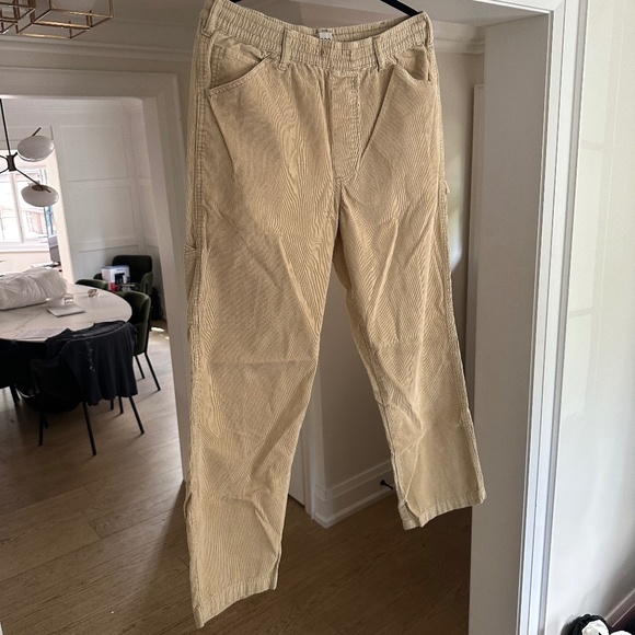 Men's - Urban Outfitters BDG Beige Corduroy Relaxed Fit Painter Pants - Size L - Picture 3 of 15